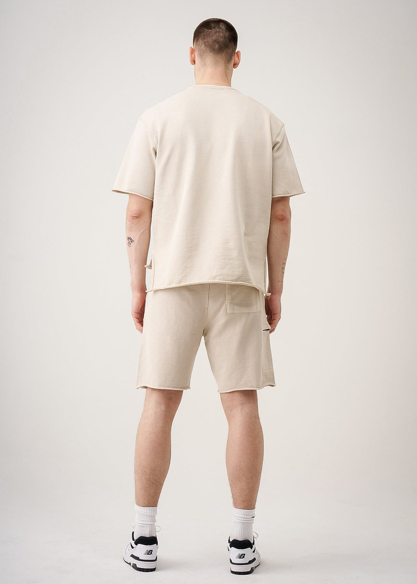 11 OZ French Terry Garment Dyed Raw Edge Short Set