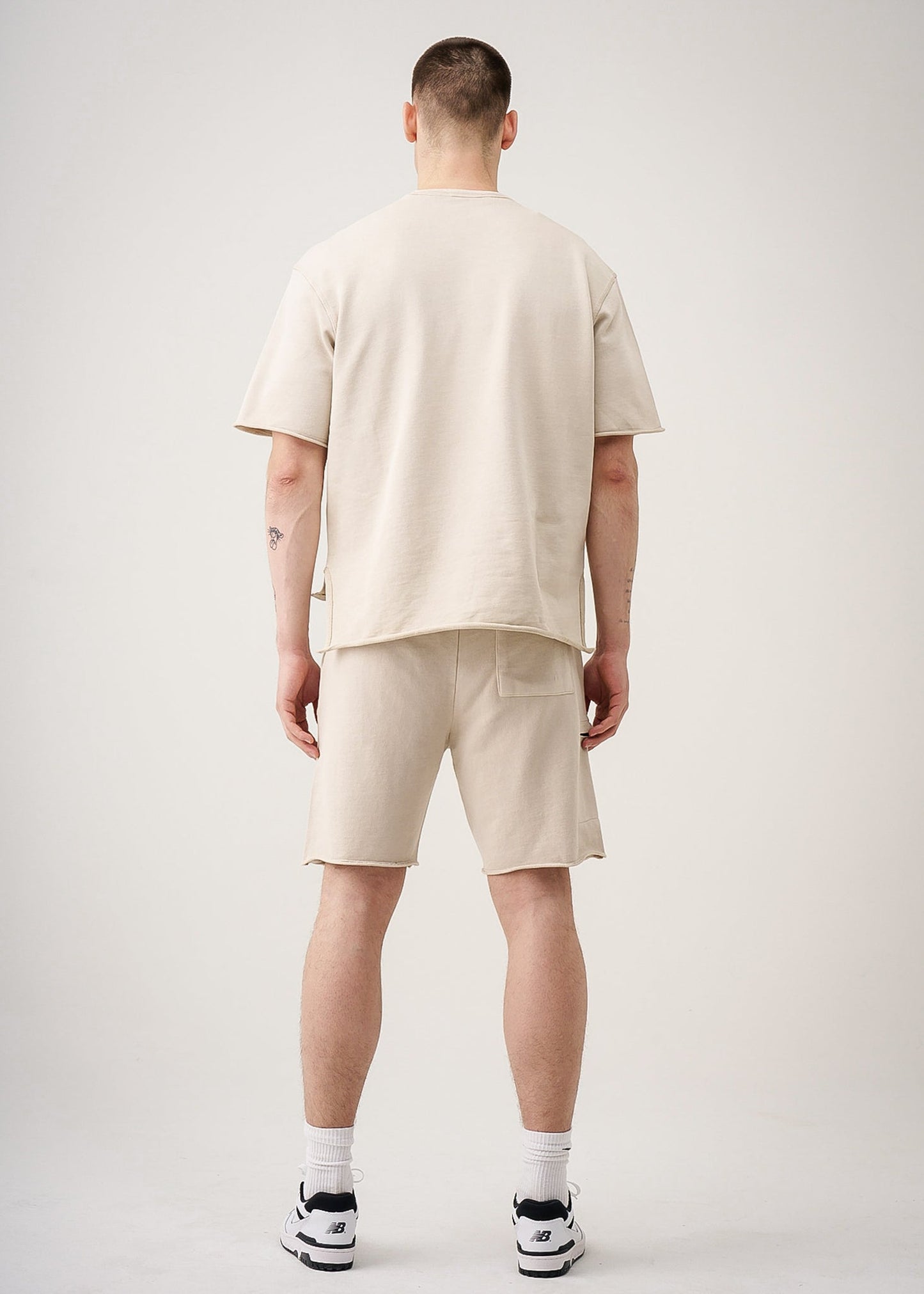 11 OZ French Terry Garment Dyed Raw Edge Short Set