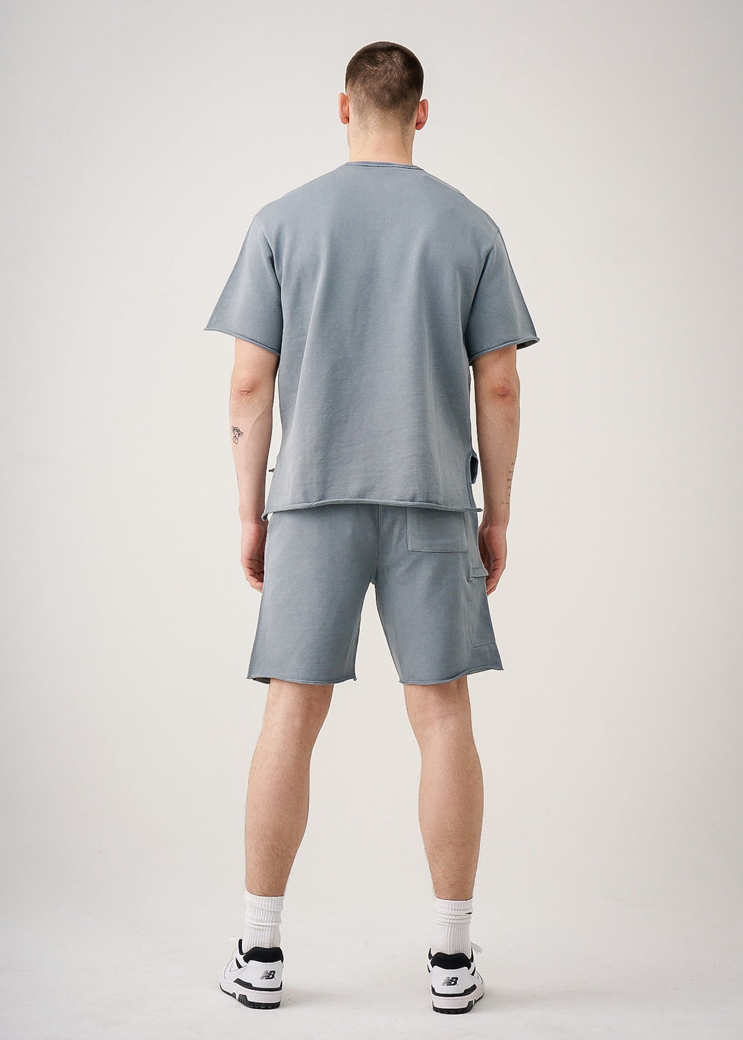 11 OZ French Terry Garment Dyed Raw Edge Short Set