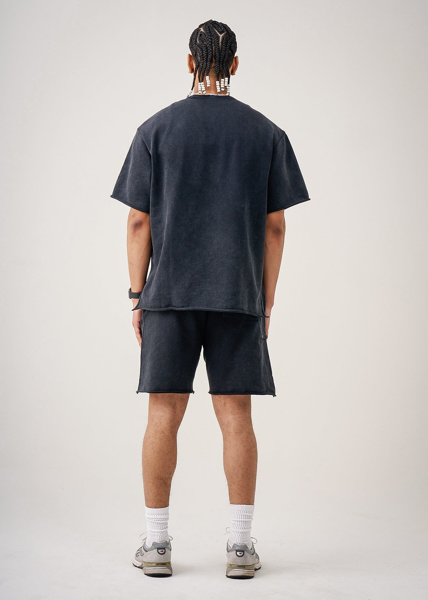 11 OZ French Terry Garment Dyed Raw Edge Short Set