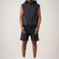 14 OZ Sleeveless Garment Dye Interlock Hooded Short Set