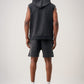 14 OZ Sleeveless Garment Dye Interlock Hooded Short Set