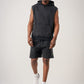 14 OZ Sleeveless Garment Dye Interlock Hooded Short Set