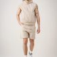 14 OZ Sleeveless Garment Dye Interlock Hooded Short Set