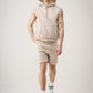 14 OZ Sleeveless Garment Dye Interlock Hooded Short Set