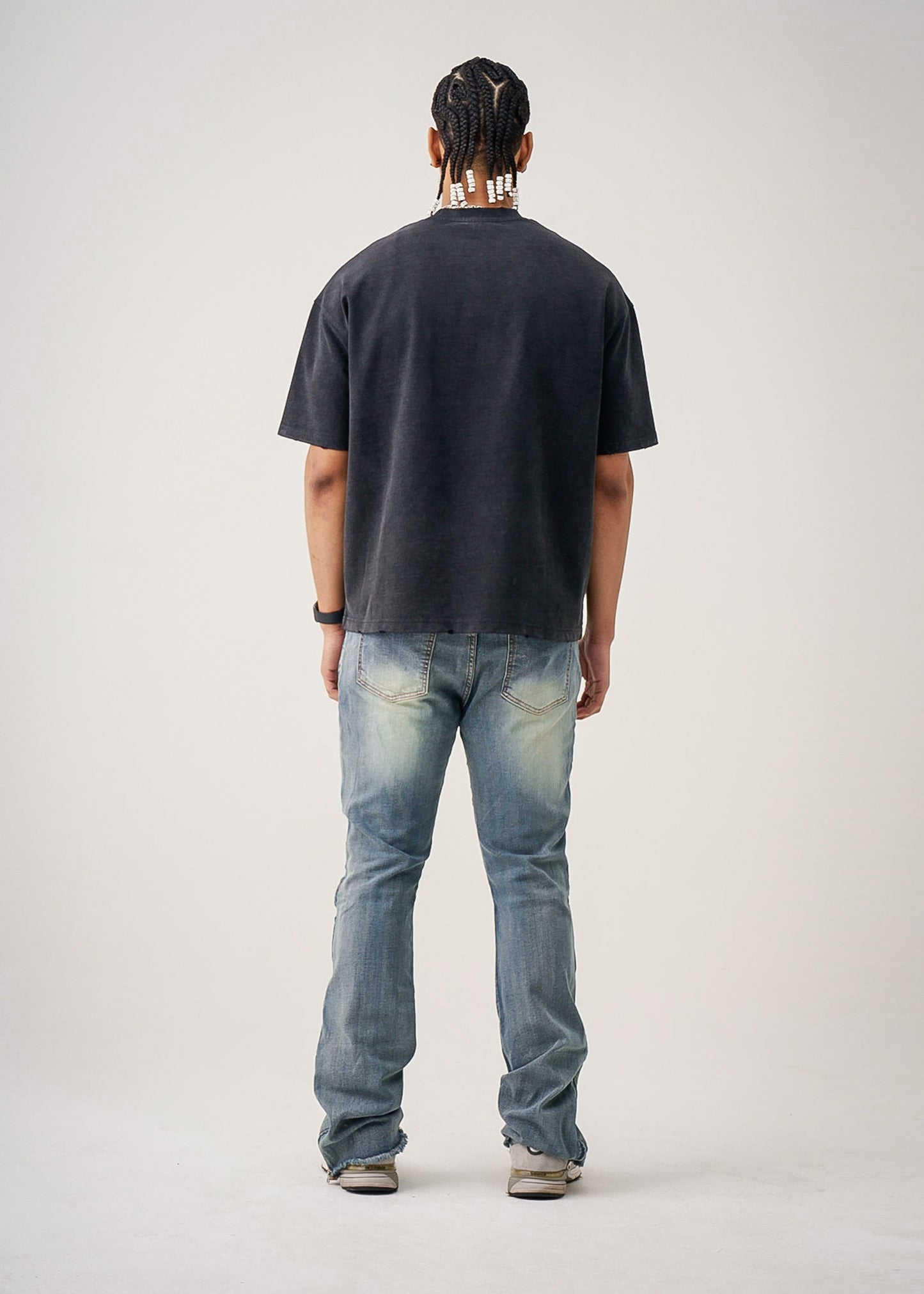 10 OZ Oversized Garment Dyed French Terry Distressed T-Shirt