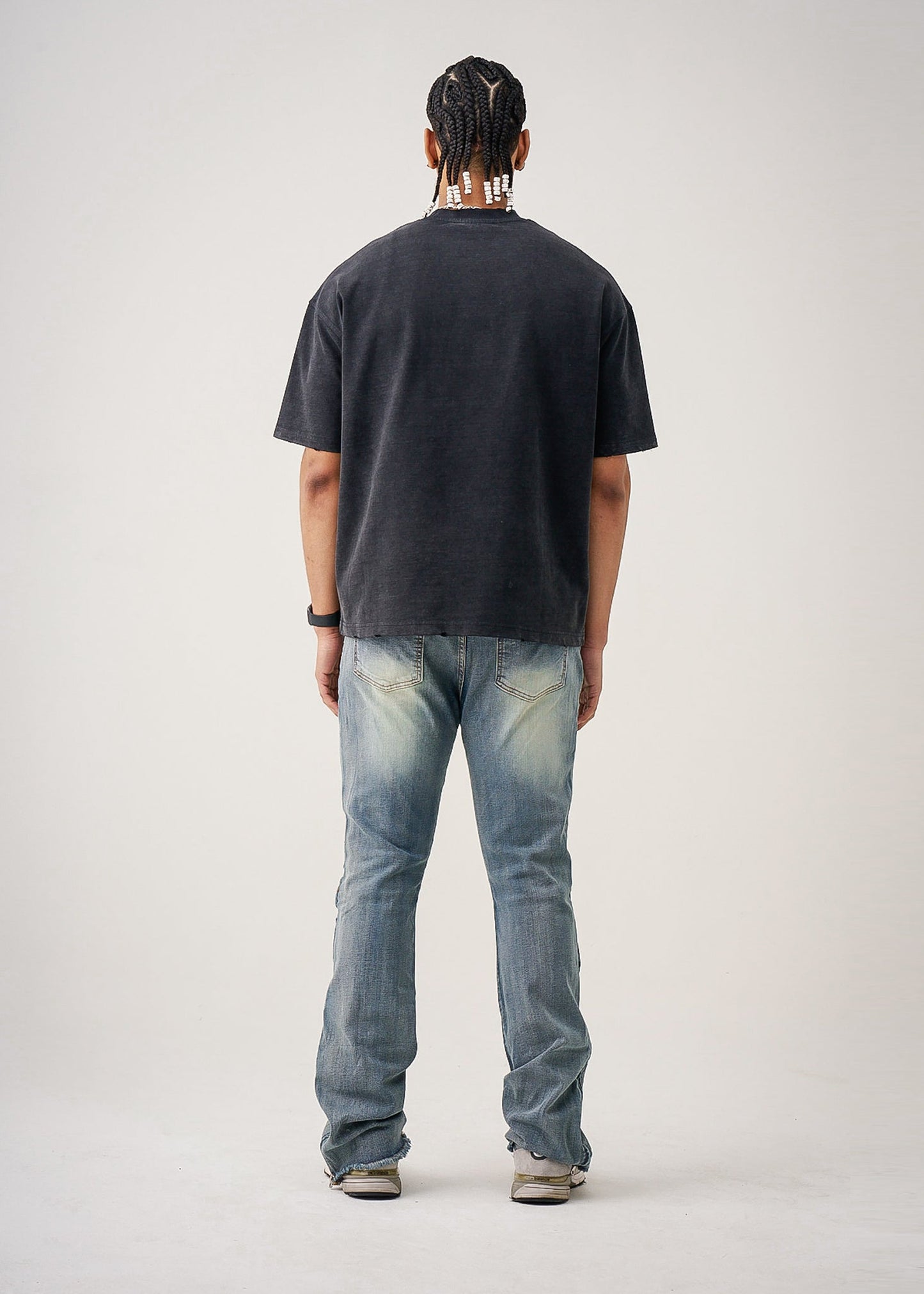 10 OZ Oversized Garment Dyed French Terry Distressed T-Shirt