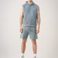 14 OZ Sleeveless Garment Dye Interlock Hooded Short Set