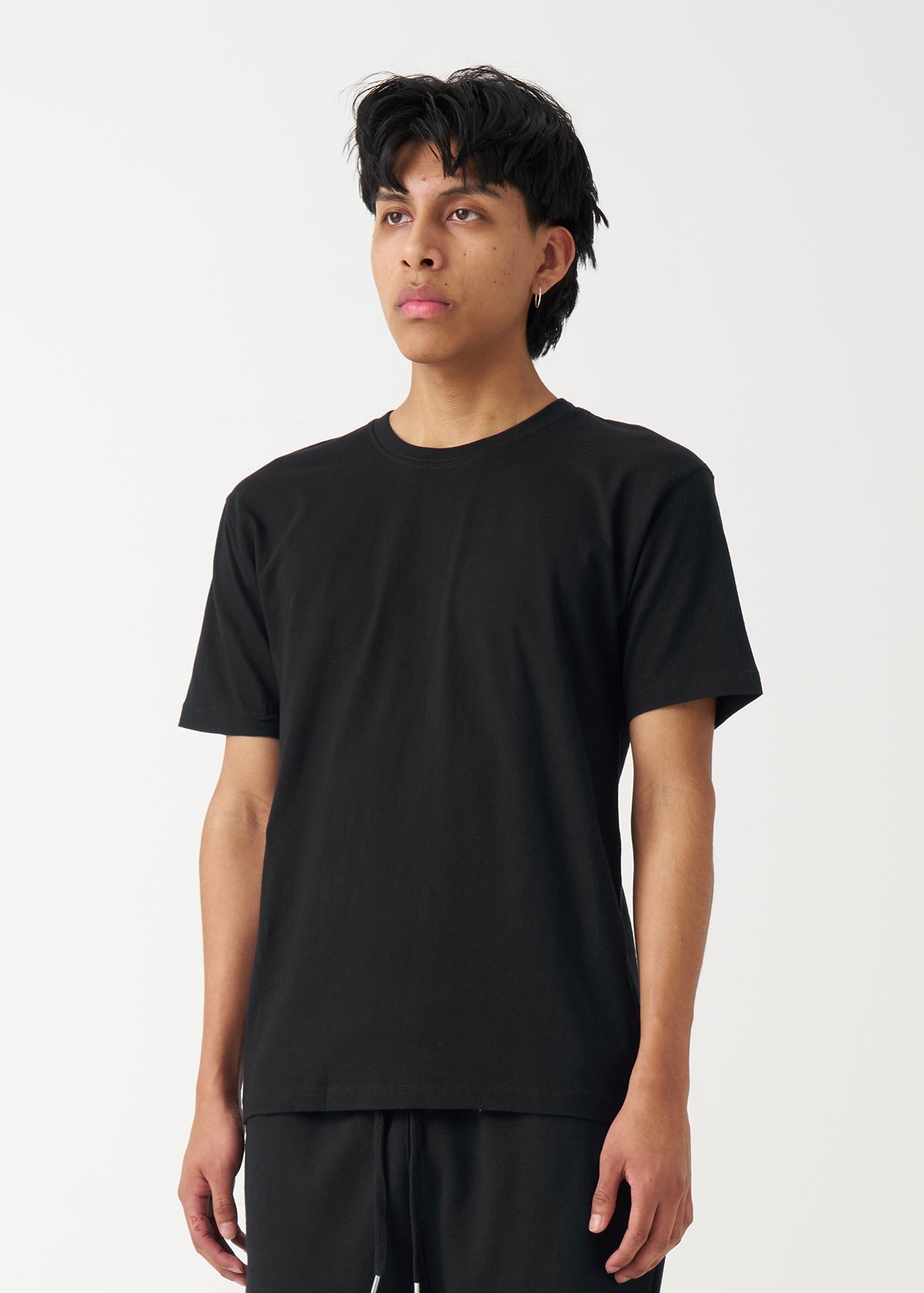 Black Combed Cotton T-Shirt