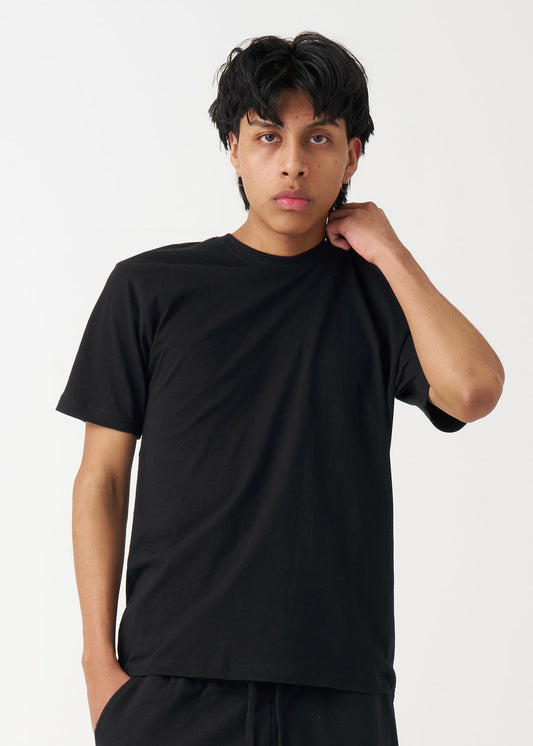 Black Combed Cotton T-Shirt