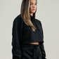 Black Hooded Crop Top