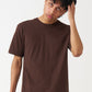 Brown Combed Cotton T-Shirt