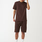 Brown T-Shirt And Short Set