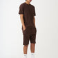 Brown T-Shirt And Short Set