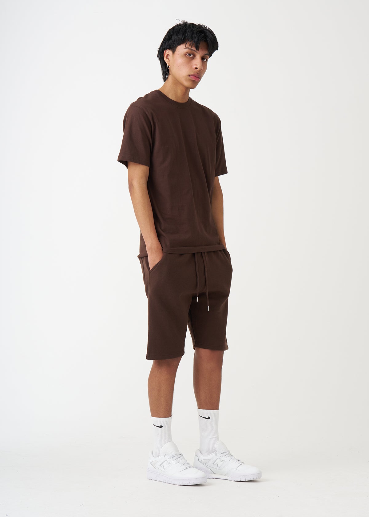 Brown T-Shirt And Short Set