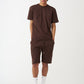 Brown T-Shirt And Short Set