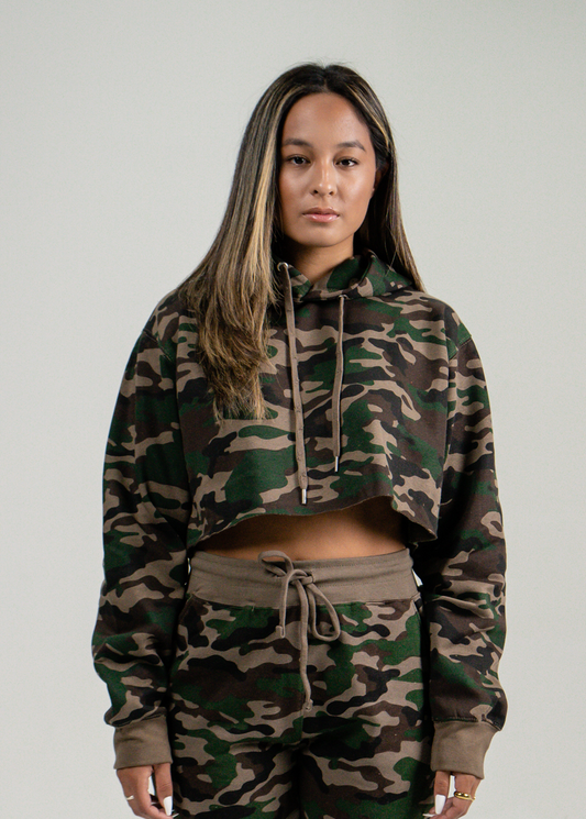 Camo Hooded Crop Top