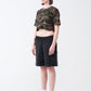 Camo Combed Cotton Crop Top T-Shirt