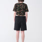 Camo Combed Cotton Crop Top T-Shirt