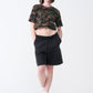 Camo Combed Cotton Crop Top T-Shirt