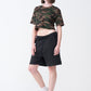 Camo Combed Cotton Crop Top T-Shirt