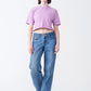 Lilac Combed Cotton Crop Top T-Shirt