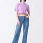 Lilac Combed Cotton Crop Top T-Shirt