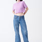 Lilac Combed Cotton Crop Top T-Shirt