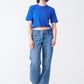 Royal Blue Combed Cotton Crop Top T-Shirt