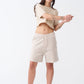 Sand Combed Cotton Crop Top T-Shirt