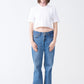 White Combed Cotton Crop Top T-Shirt