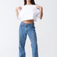 10 OZ Oversized French Terry Garment Dyed Crop Top T-shirt