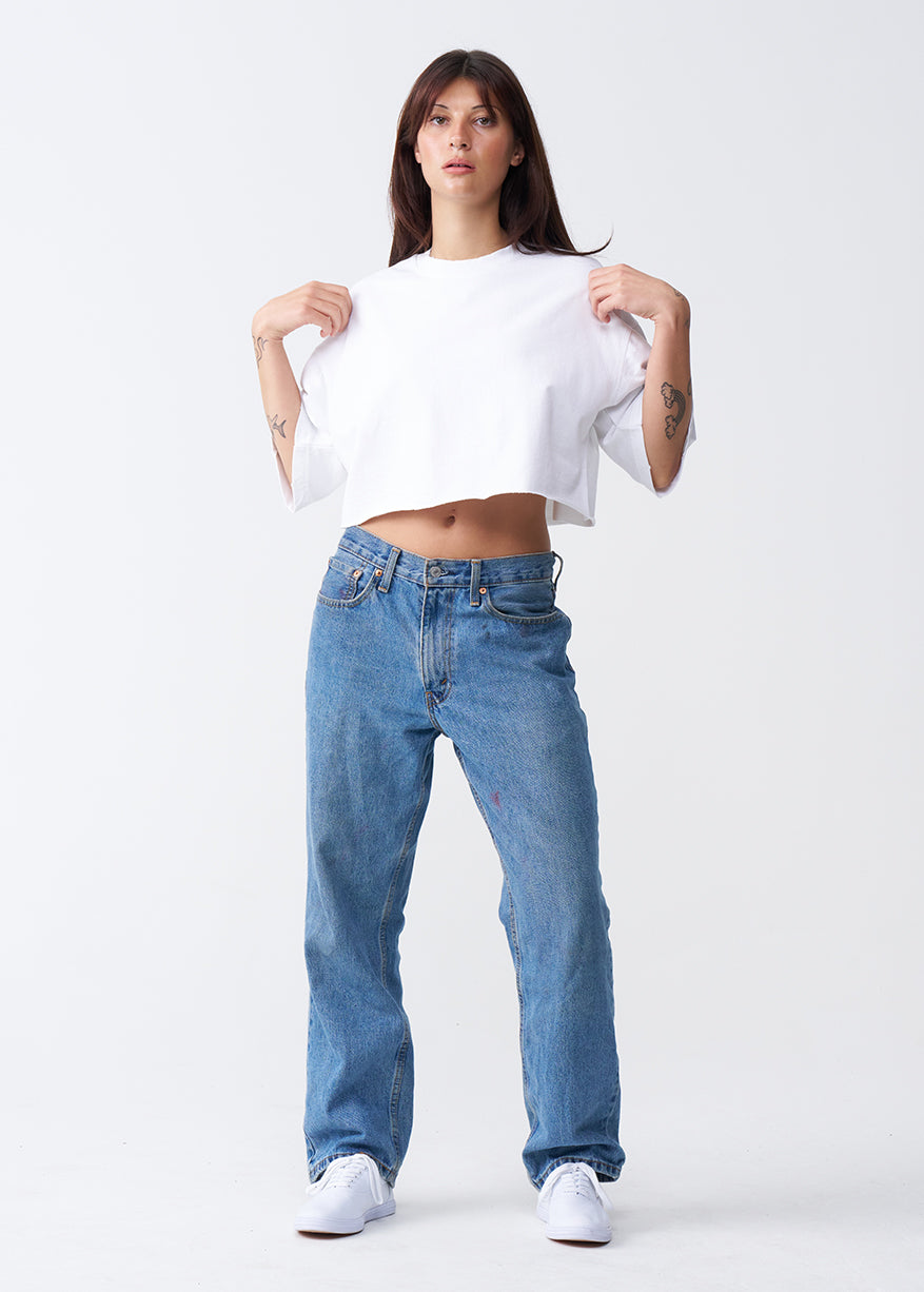 10 OZ Oversized French Terry Garment Dyed Crop Top T-shirt