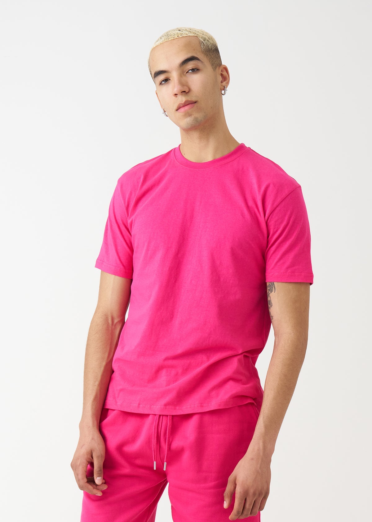 Hot Pink Combed Cotton T-Shirt