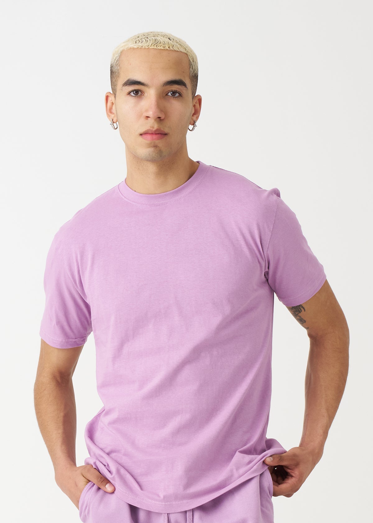 Lilac Combed Cotton T-Shirt