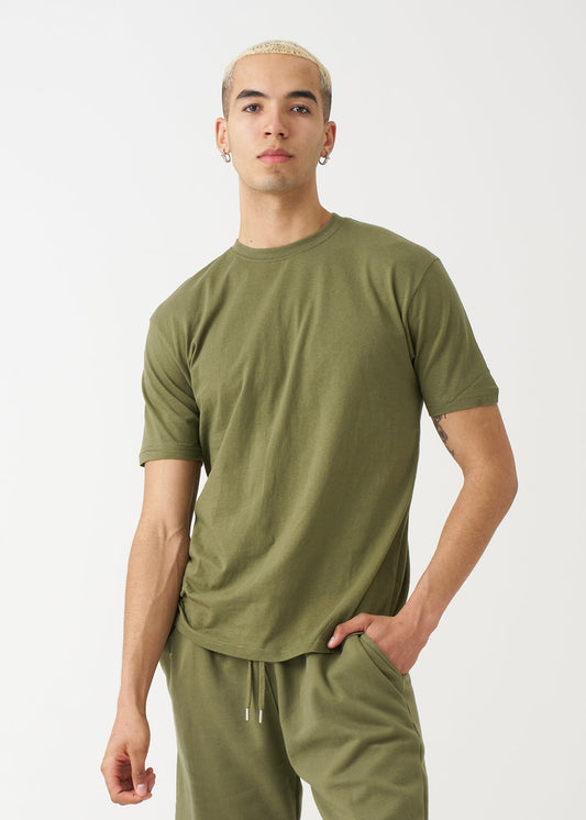 Olive Green Combed Cotton T-Shirt