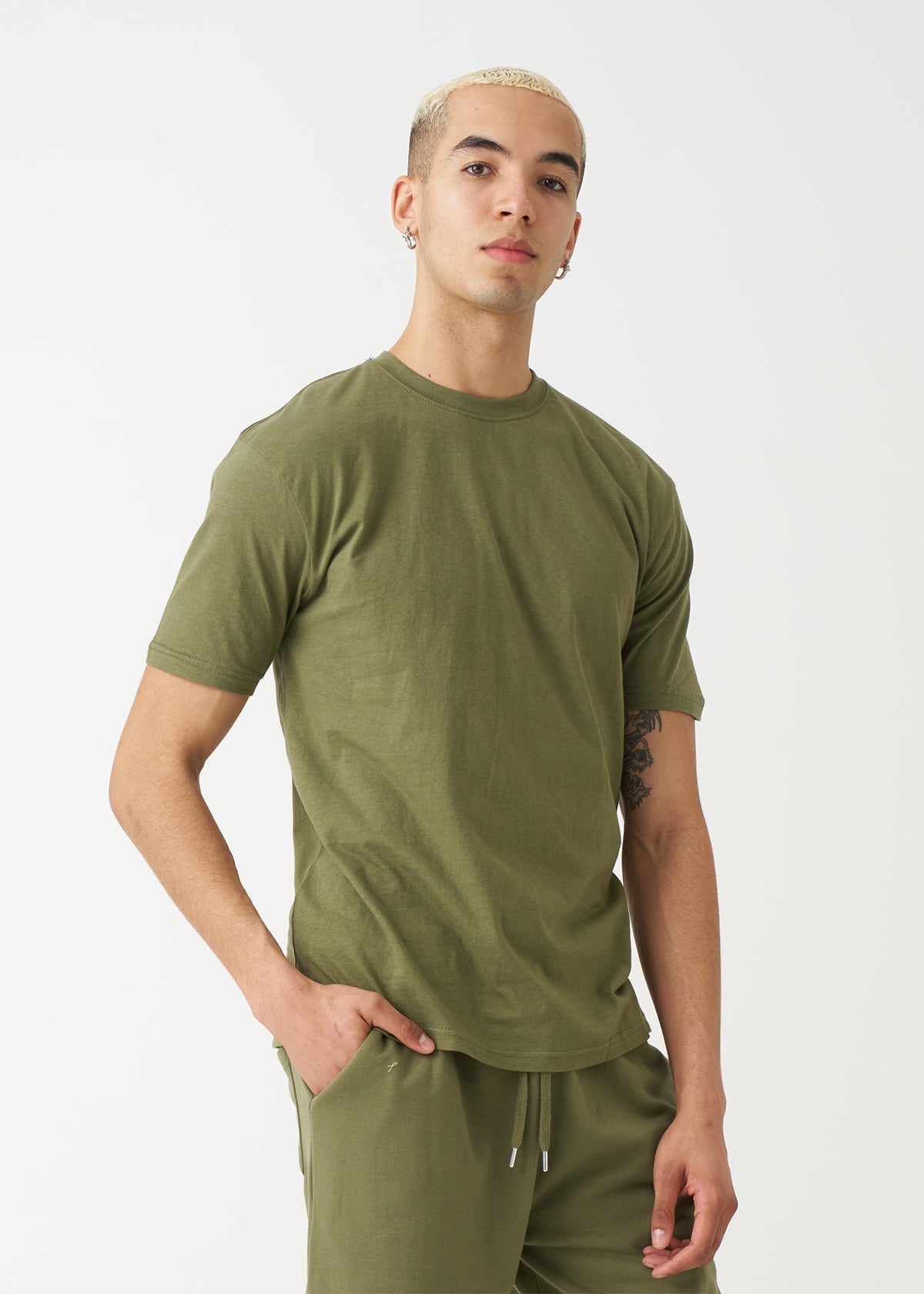 Olive Green Combed Cotton T-Shirt