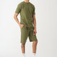 Olive Green T-Shirt And Short Set