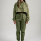 Olive Green Crop Top SweatSuit