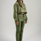 Olive Green Crop Top SweatSuit