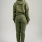 Olive Green Crop Top SweatSuit