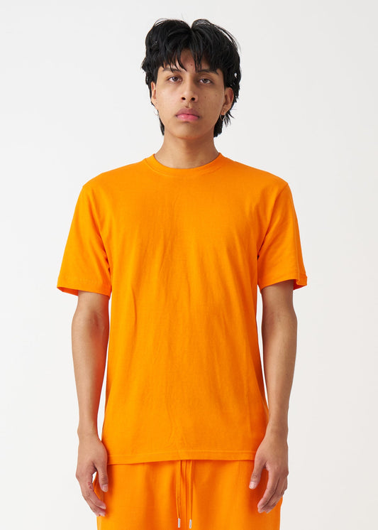 Orange Combed Cotton T-Shirt