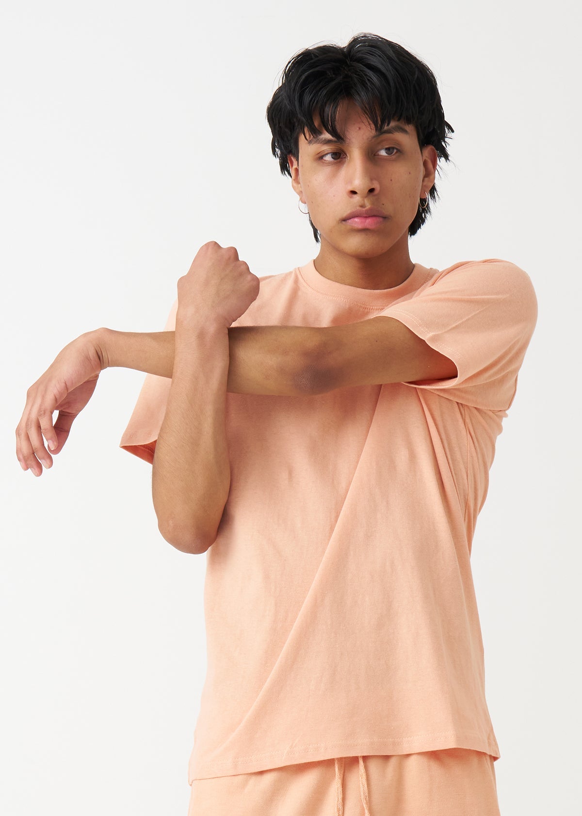 Peach Combed Cotton T-Shirt