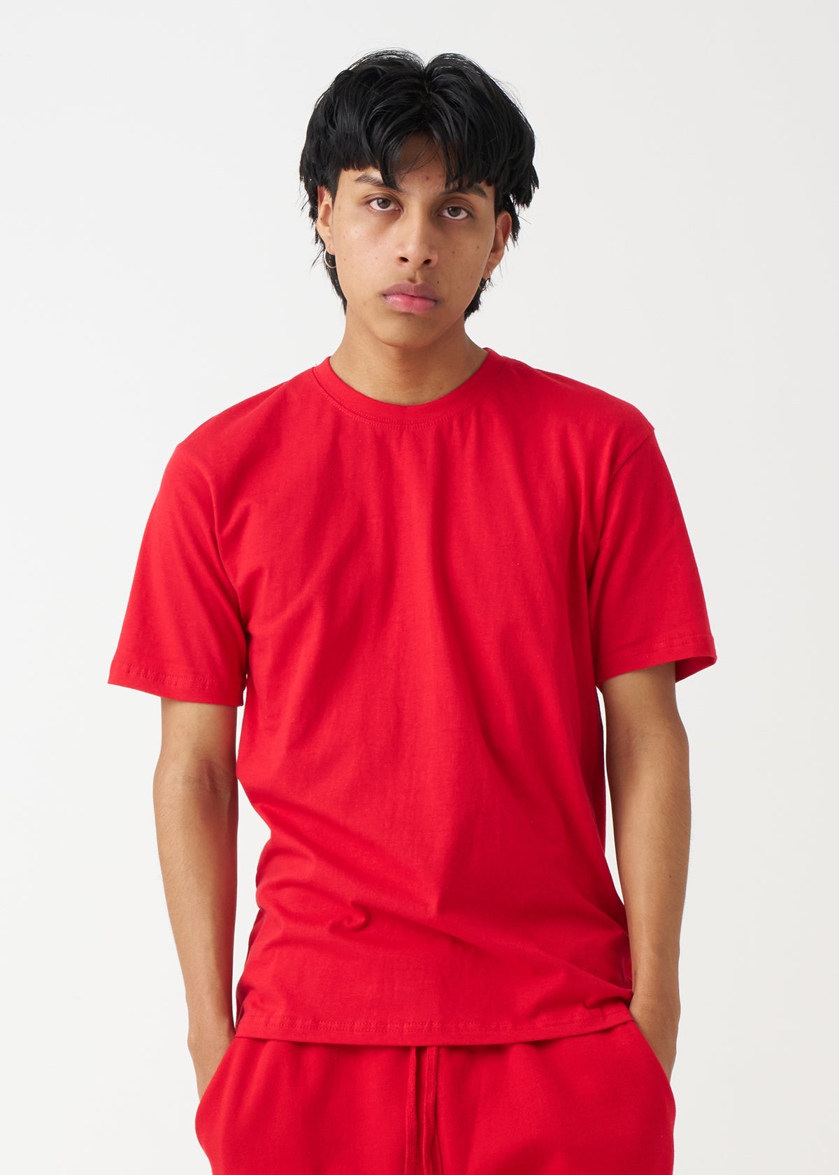 Red Combed Cotton T-Shirt