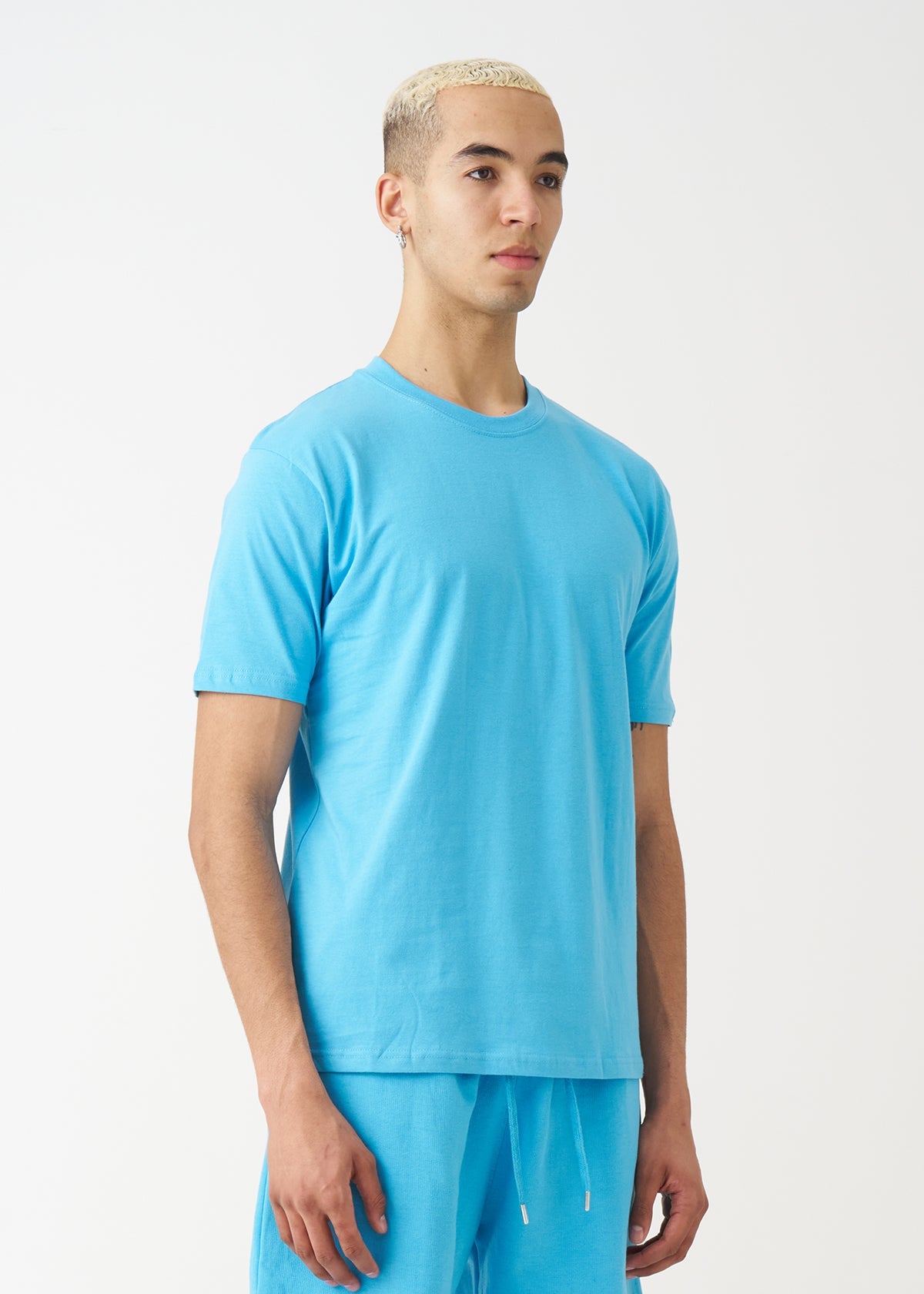 Sky Blue Combed Cotton T-Shirt