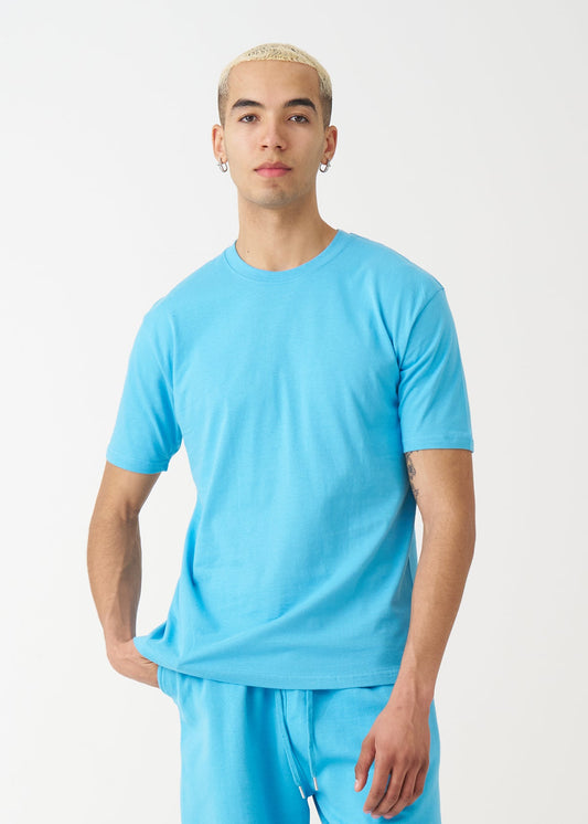 Sky Blue Combed Cotton T-Shirt