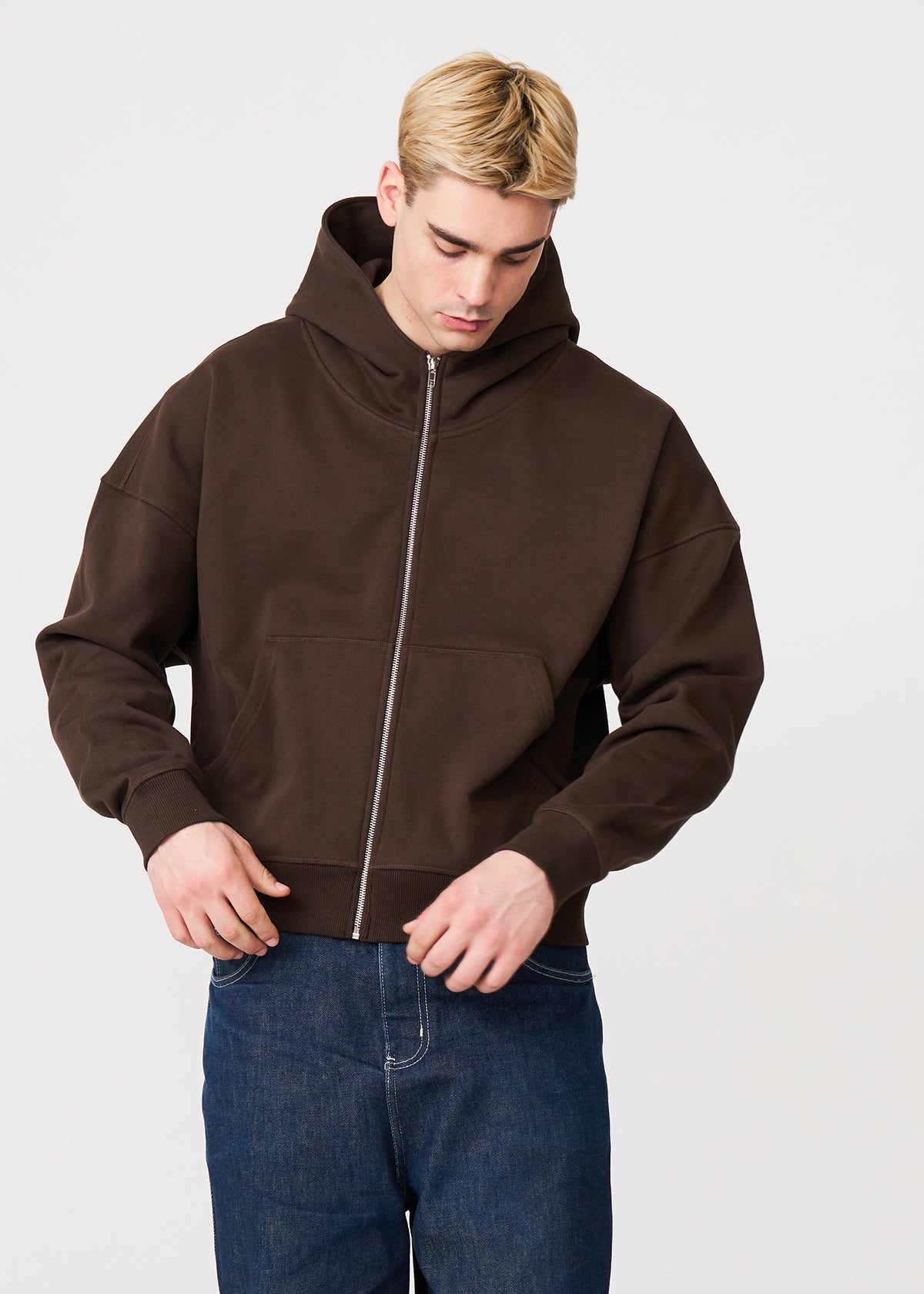 Oversized Heavyweight Full-Zip Sweatshirt