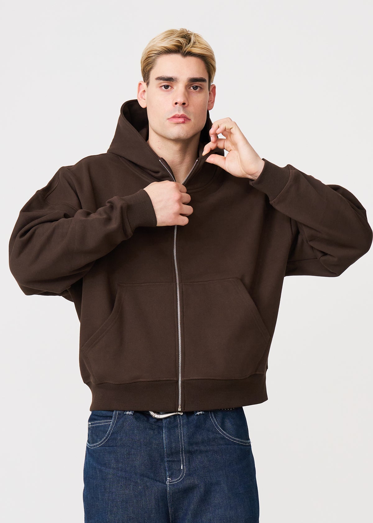 Oversized Heavyweight Full-Zip Sweatshirt