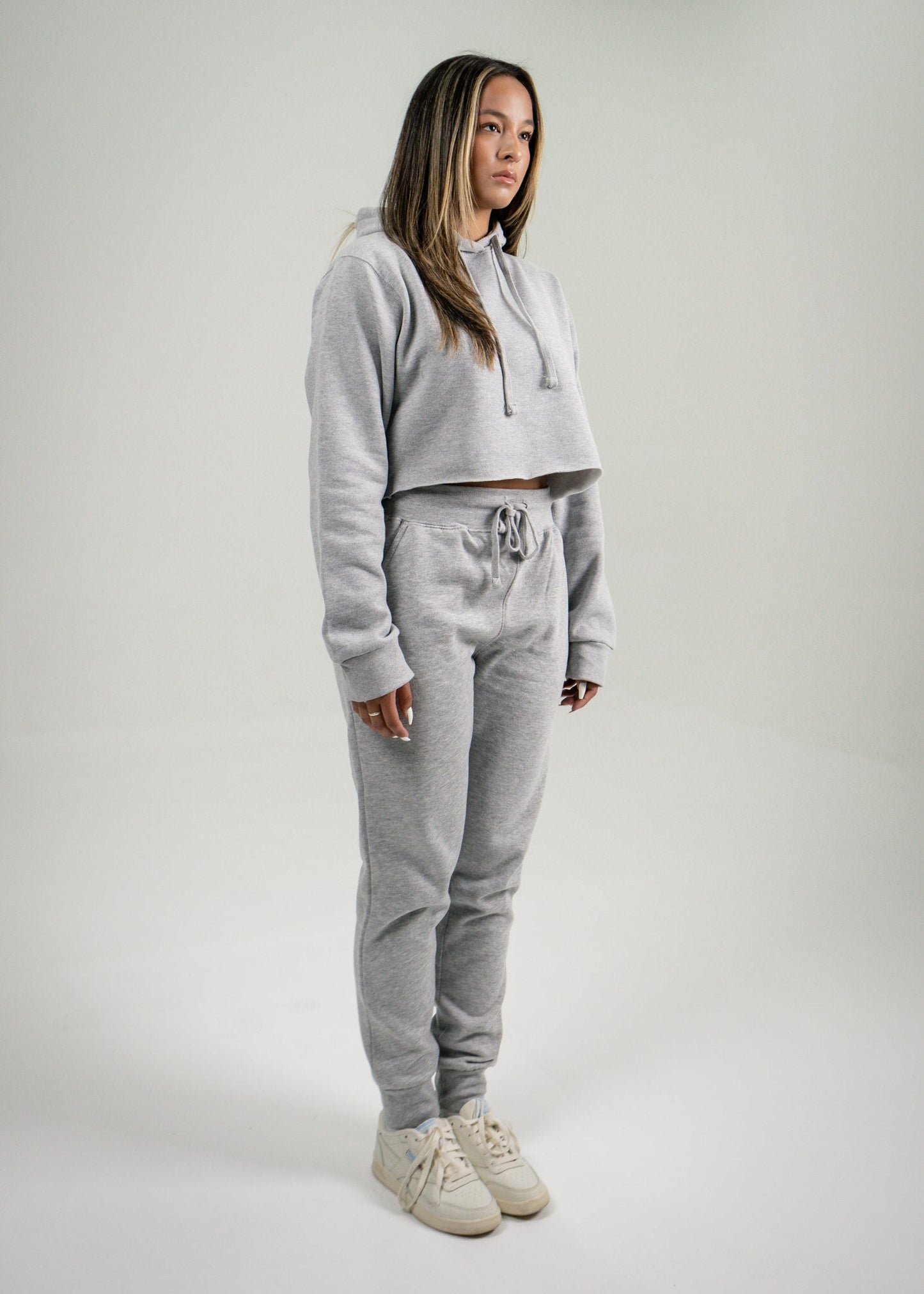 Heather Gray Crop Top SweatSuit