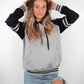 Gray Striped Heavy Blend Fleece Hooded SweatShirt